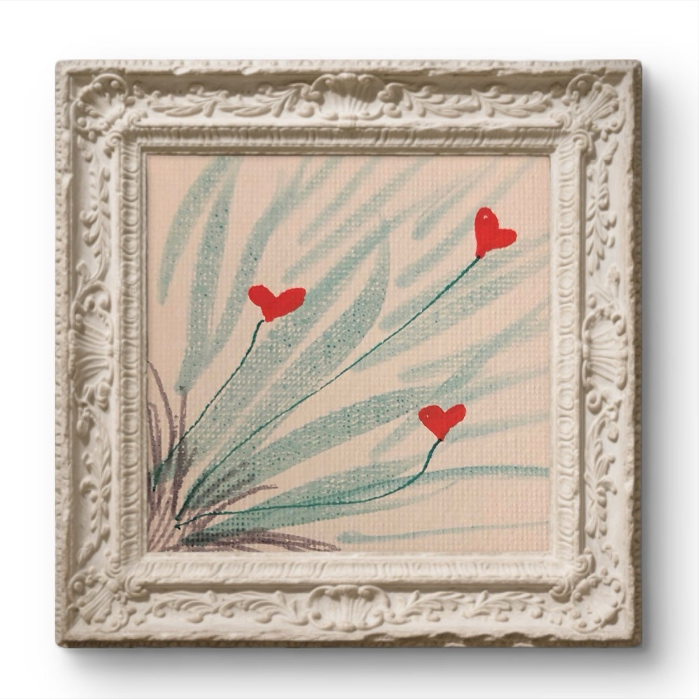 BLESSED#113 2×2 Original Art Modern Minimal Floral Emotion Poet Abstract Nature