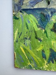 GARDEN PAINTING PORTRAIT IMPRESSIONIST LANDSCAPE PATH FAMILY GERARD MERFELD OIL