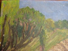 Carmel Coast Impressionist Painting J Adams 1971 Seashore Cliffs 10″ x 14″