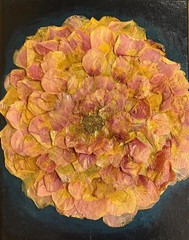 pressed flower art on canvas