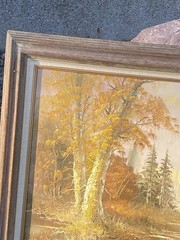 Stunning Alfred Withers C. (1856-1932) Autumn Scenic Landscape Oil Canvas 44×32