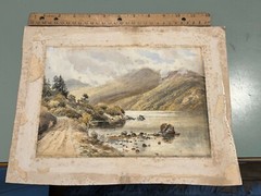 C1890 Middle Lake Killarney Ireland signed watercolor painting 10” x 7”