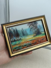 Autumn Forest Original Oil Painting 6×4 Framed Signed Fall Landscape Nature Art