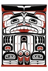Carl Stromquist “ Black bear Box Design “ Canvas Native Art Indigenous Salish