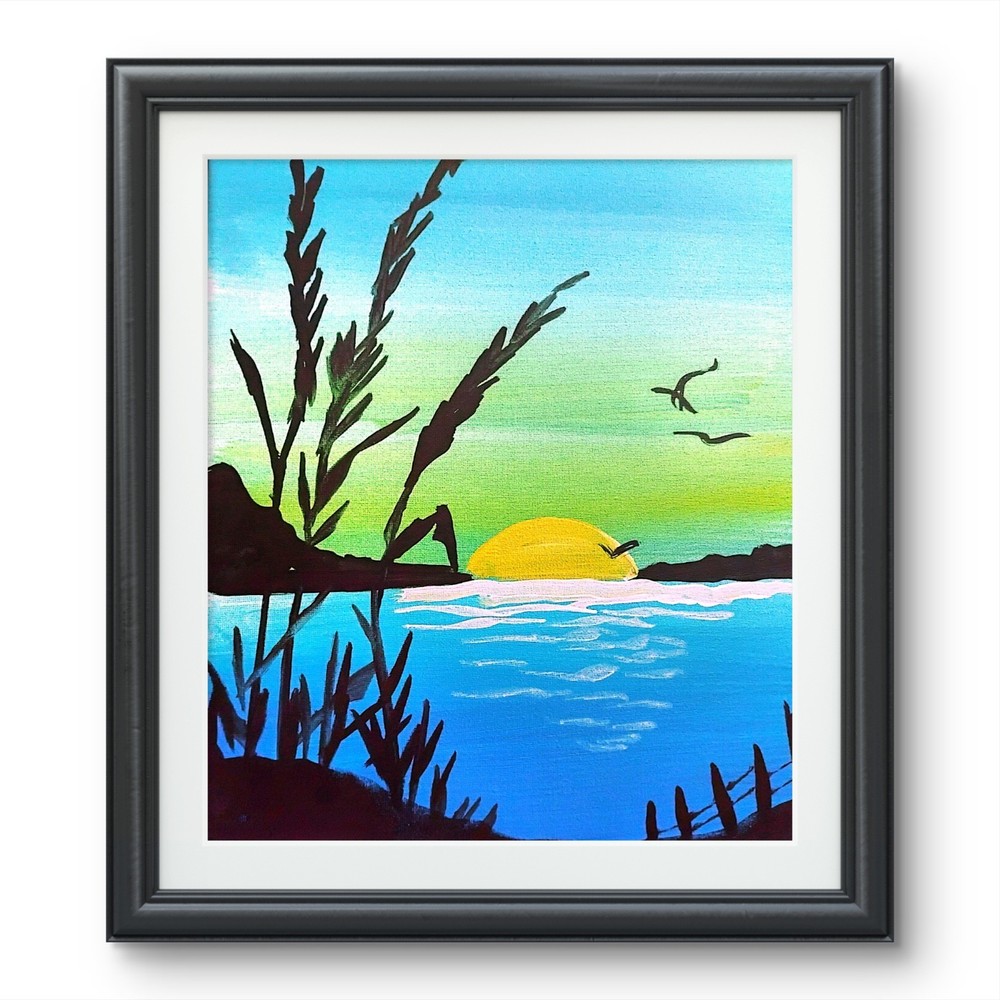 Original art 12 X 16 CANVAS Colorful Sea Modern Art Acrylic Painting