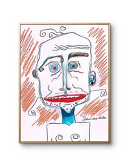 14″x11″ Whimsical Man Paper Original Art Expressionism Abstract Design Home Art