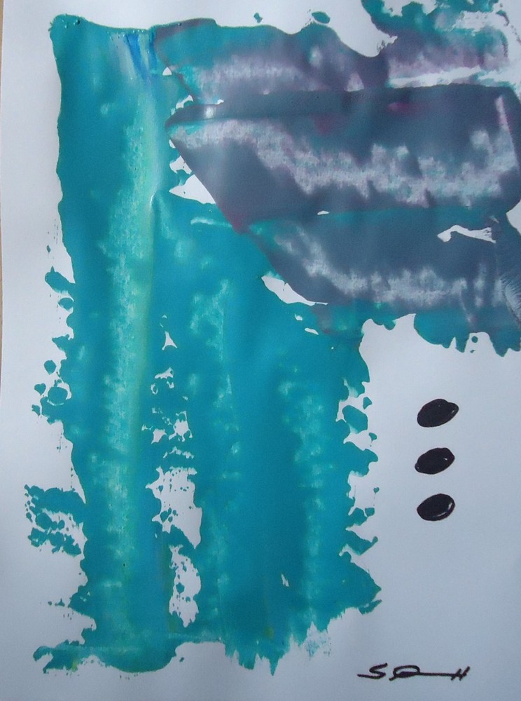 ORIGINAL PAINTING PAPER acrylic study „Locomotive“ # 0005 14×11 Steve Graff