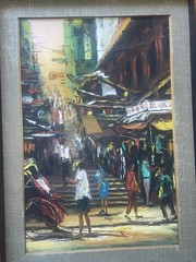 Ladder Street – Hong kong Painting By C.Magnus 1963