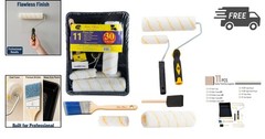 Paint Tray Set Paint Rollers Brushes Home Painting Supplies 11 Pcs