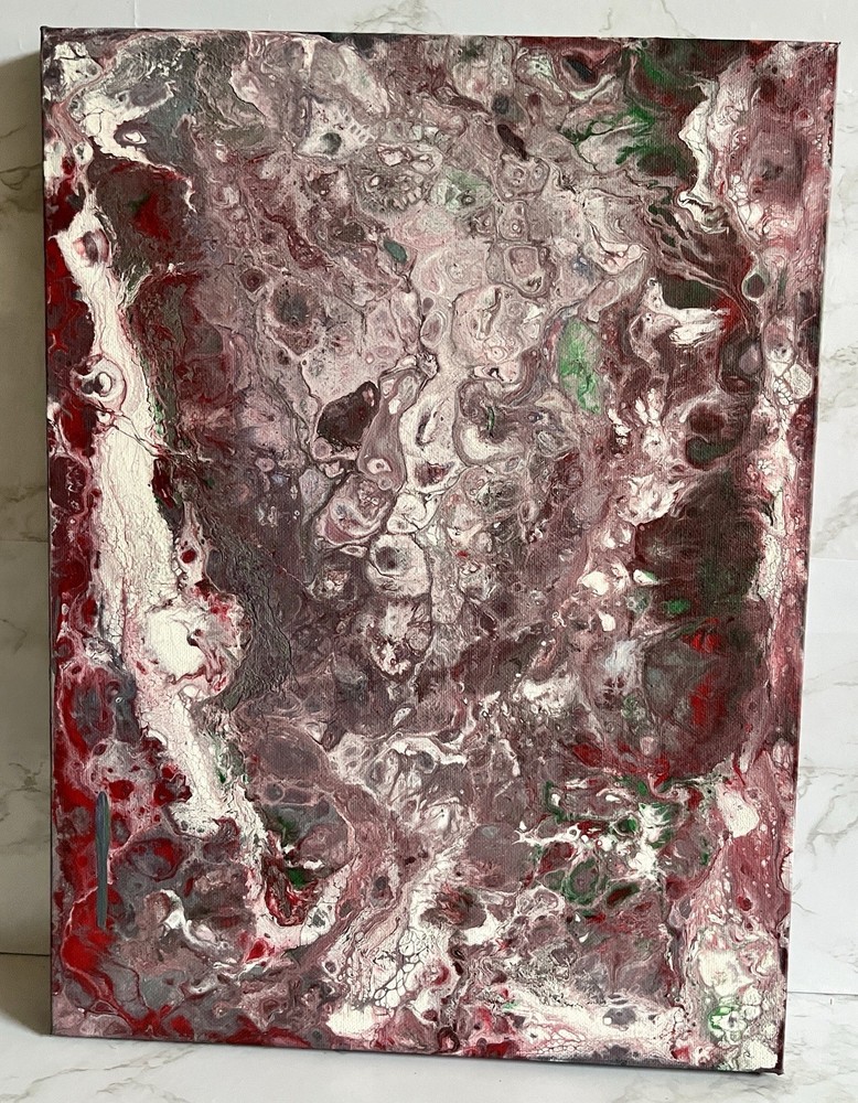 Acrylic Pour On Canvas – Hand Painted Art – Un-Framed 11×16