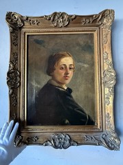 ANTIQUE 19TH CENTURY ENGLISH EUROPEAN OIL PAINTING OLD BRITISH PORTRAIT UK 1800s