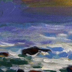 Acrylic Painting The Fusion Of Sunset And Sea M. Patskan Original nAAA4859