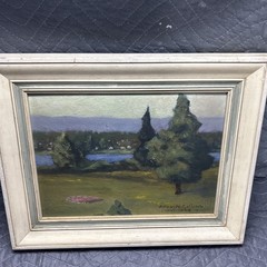 Arthur N. Collins Landscape with Trees / Painting On Board / Oct 1949