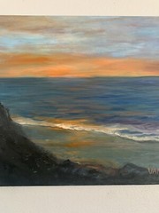 NEW SEASCAPE PAINTING – ORIGINAL OIL ON CANVAS BY GINA VANN 16in x 20in UNFRAMED