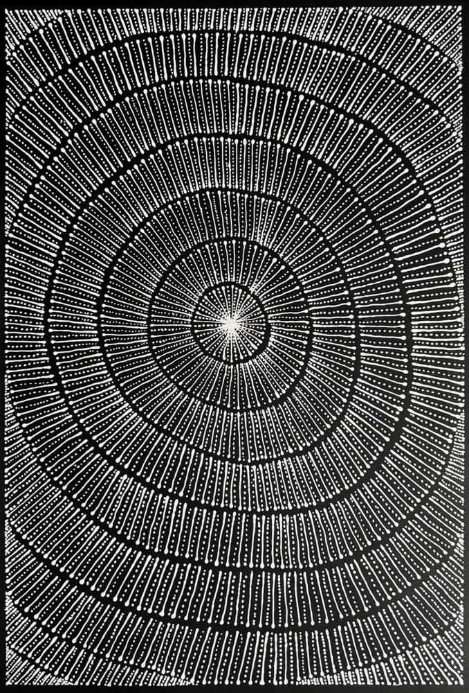 Mary Rumble Pitjara.Highly Collectable Aboriginal Art. Incl COA and photo’s