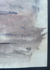 Emil John Hess, NYC Artist Monogram-Signed Watercolor Possibly of Street Concert