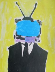 Abstract Expressionism 11 x 14 Watch out Colorful Painting Modern Street Art