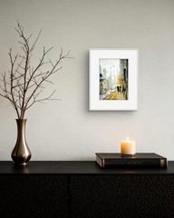 Manhattan 5×7 Watercolor Original Painting Urban Landscape Fine Art Wall Decor
