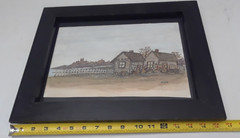 Original Acrylic Art Painting Eastern Seacoast Sign H. Crooks Framed under Glass