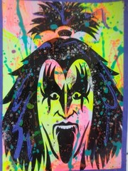ATC ACEO Music KISS GENE SIMMONS THE DEMON Abstract Art
