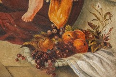 Tender Antique Framed Painting Signed 1877 Madonna Inspired Mother & Child