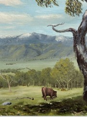 John Doyle Vintage Cattle Pasture Eucalyptus Landscape Impressionism Painting