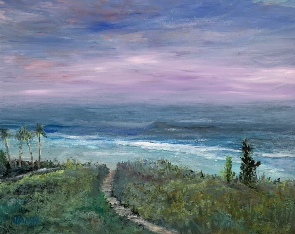ORIGINAL NEW SEA PAINTING – OIL ON CANVAS BY GINA VANN 16in x 20in UNFRAMED 2023