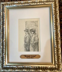 “BREAD LINE”. Graphite Rendering By Listed American Artist, Chuck Blier