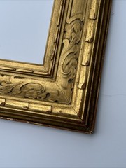 ANTIQUE NEWCOMB MACKLIN FRAME LARGE WOOD CARVED IMAGE SIZE 19 BY 27.5 INCHES OLD