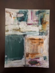 Elvi Green Original Art 9×12 Painting On Heavy paper Acrylic modern art