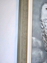 Vintage Original Acrylic Snowy Owl Hand Painting Signed Framed 23″x29″