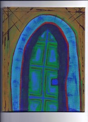 CALIGARI’S SECRET DOORWAY – Painting 8×10 Abstract Dada Surrealism Absurd