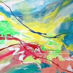 PAINTING Steven G. Graff artwork „Light Salad“ 24″x24″ orig.acrylic stretched