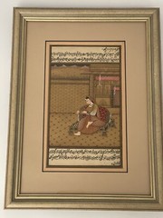 Vintage Persian Manuscript Indian Story Book Art Islamic Gold Mughal Framed