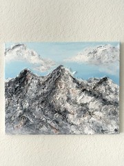 Mountain Scape Painting Textured Landscape Original Acrylic Small