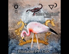 Pink Flamingo Rose Bird Scorpion Aqua Water Animal Contemporary Famous Artist
