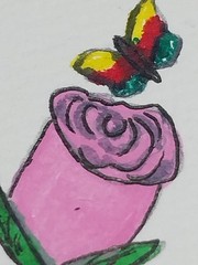DOLLHOUSE MINIATURE Hand painted PICTURE Flower ~ 1.5 Inch Painting 1:12 Scale