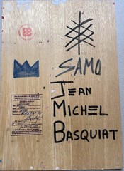 1982 Jean-Michel Basquiat Man’s Portrait Painting on Wood – Cert Stamped on Back