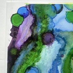 Beautiful , Unique , Original Hand Made -Alcohol Ink Painting on Plastic Resin