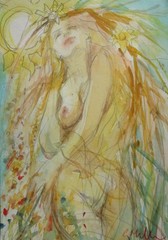 GERRY MILLER Original Watercolour. „Demeter“. 16x24cm. No frame.
