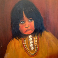 NATIVE AMERICAN GIRL Oil Cardboard Framed Painting Signed Doris Armstrong 1981