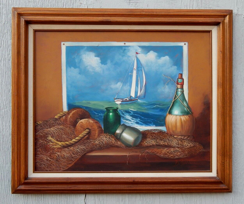 Buck Paulson, Nautical Oil Painting, Very Detailed, Signed & Framed