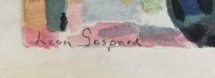STILL LIFE SALE Taos NM Watercolor LEON GASPARD ‚Peonies Double-Sided‘ 4″ x 5.5″