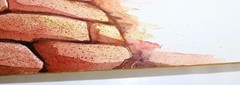 WATERCOLOR ON PAPER SIGNED MENDEZ SOUTH AMERICAN VILLAGE PERU CUZCO STREET SCENE