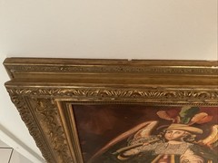 C’1890’s PERU OIL ON CANVAS Angel Arcabucero Cuzco School 27”x19″ (FRAMED 34X26)