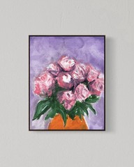 Pink Roses 8×10 Canvas Abstract Colorful Home Wall Original Art