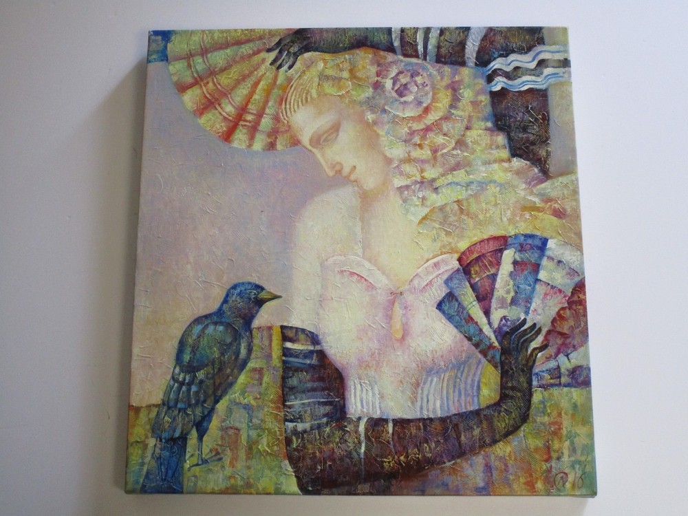 OLGA NALETOVA PAINTING CONTEMPORARY MODERNIST ART DECO RUSSIAN PORTRAIT MOD