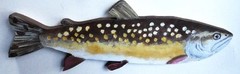 Hand Painted Brook Trout Fish – Wood Cut Out- For Wall Art By Phyllis