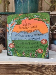 Kurt Vonnegut Uplifting Quote Painting on 8×8 wood panel, notice the nice things