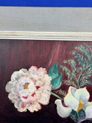 for rockme222 C.1965 Oil on Canvas Stretcher STILL LIFE 20×16 Hazel Wellington